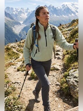 The North Face 1/2 zip fleece (M, light sage green)